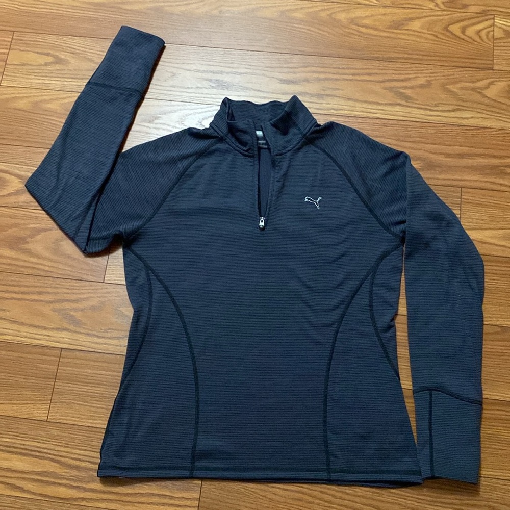 Puma Golf women’s gamer 1/4 zip up monk neck, long sleeve blouse gray sz L - Picture 14 of 14